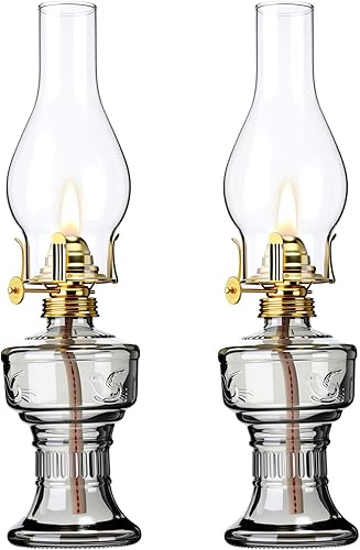 Miniatura 8 de 2 lámparas de aceite de cámara para uso en interiores, lámpara vintage de queroseno, linterna rústica de queroseno de huracán con mecha de fuego
