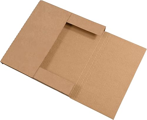 BOX USA Cajas de envío planas de 10.25 pulgadas de largo x 10.25 pulgadas de ancho x 1 pulgada de alto, paquete de 50 cajas de cartón corrugado para