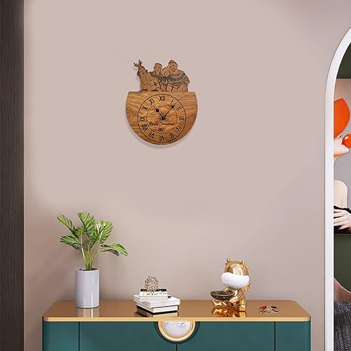 Miniatura 6 de Reloj de madera personalizado con foto, reloj de pared personalizado con texto grabado con imagen, reloj de pared personalizado para decoración de