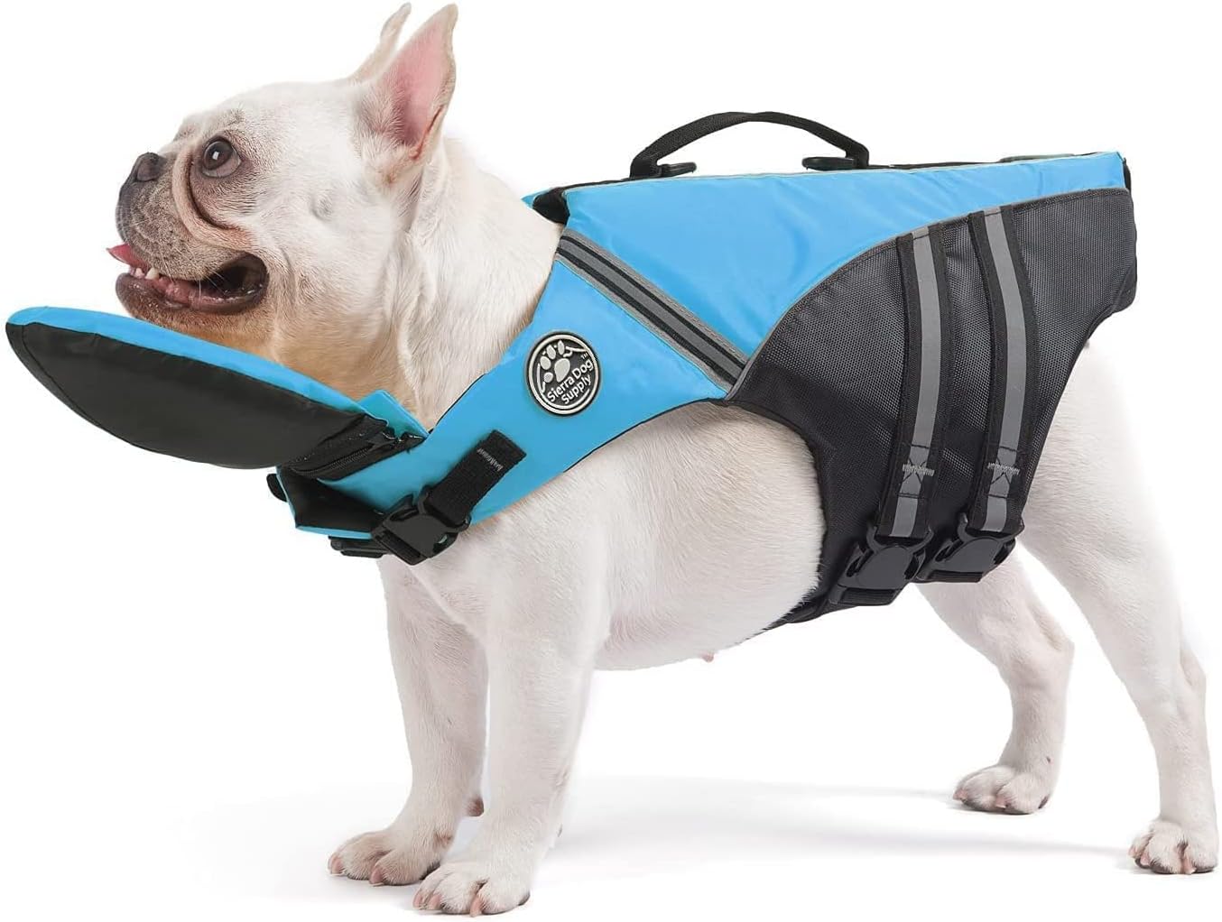 Jaffiust Dog Life Jacket with Superior Buoyancy, Dog Life Vest for Swimming Rowing and Chin Float, Pet PFD Floating Vest Safety Swimsuit Puppy Floating Jacket for Small to Medium Dogs (Blue, M)