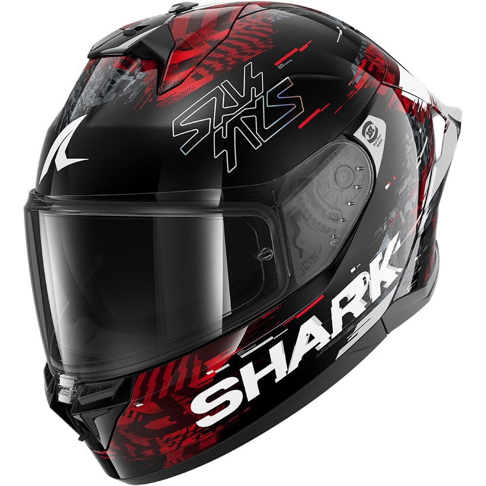 SHARK, Casco Moto Integrale SKWAL CUP SPEED-VIB Black Red Silver KRS, XS
