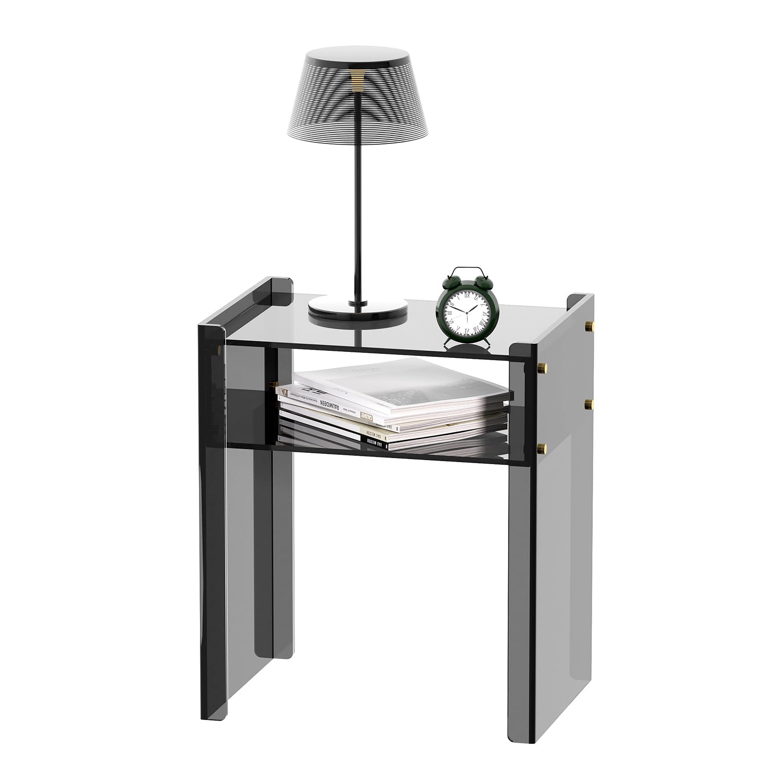 Solaround Mesa Auxiliar De Acrílico, Mesita De Noche, Pequeña Transparente Para Sala De Estar, Dormitorio (Verde