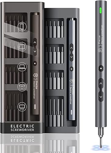 Kingsdun Mini destornillador eléctrico, 51 en 1 juego de destornilladores eléctricos de precisión inalámbrico con 48 puntas magnéticas, kit de