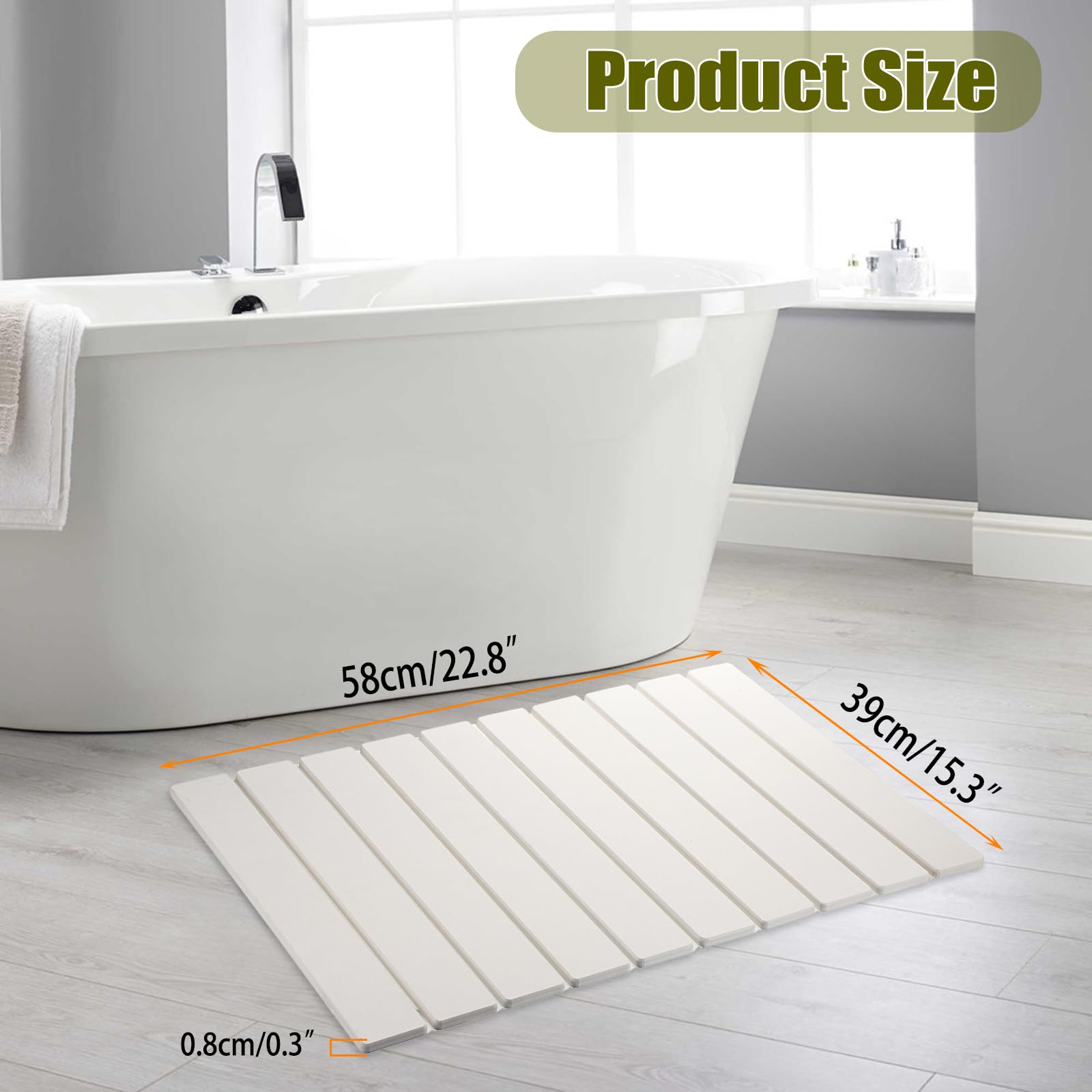 SUMTree Multi-Piece Combination Diatomite Stone Bath Mats, Non-slip washable Modern Mats for Bathroom Kitchen, Laundry Room - Image 2