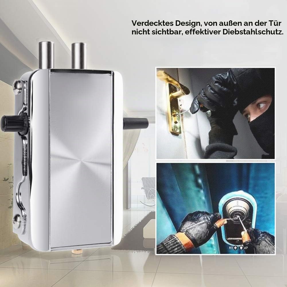 Sonew Elektronisches Türschloss mit 4 Fernbedienung, Keyless Unsichtbares Türschloss, Automatische Verriegelung, Mobiltelefon APP Fernentriegelung