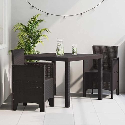 Miniatura 20 de Juego de 3 piezas de patio bistró moderno al aire libre ratán juego de comedor antracita para jardín, terraza, balcón, apartamento, espacios