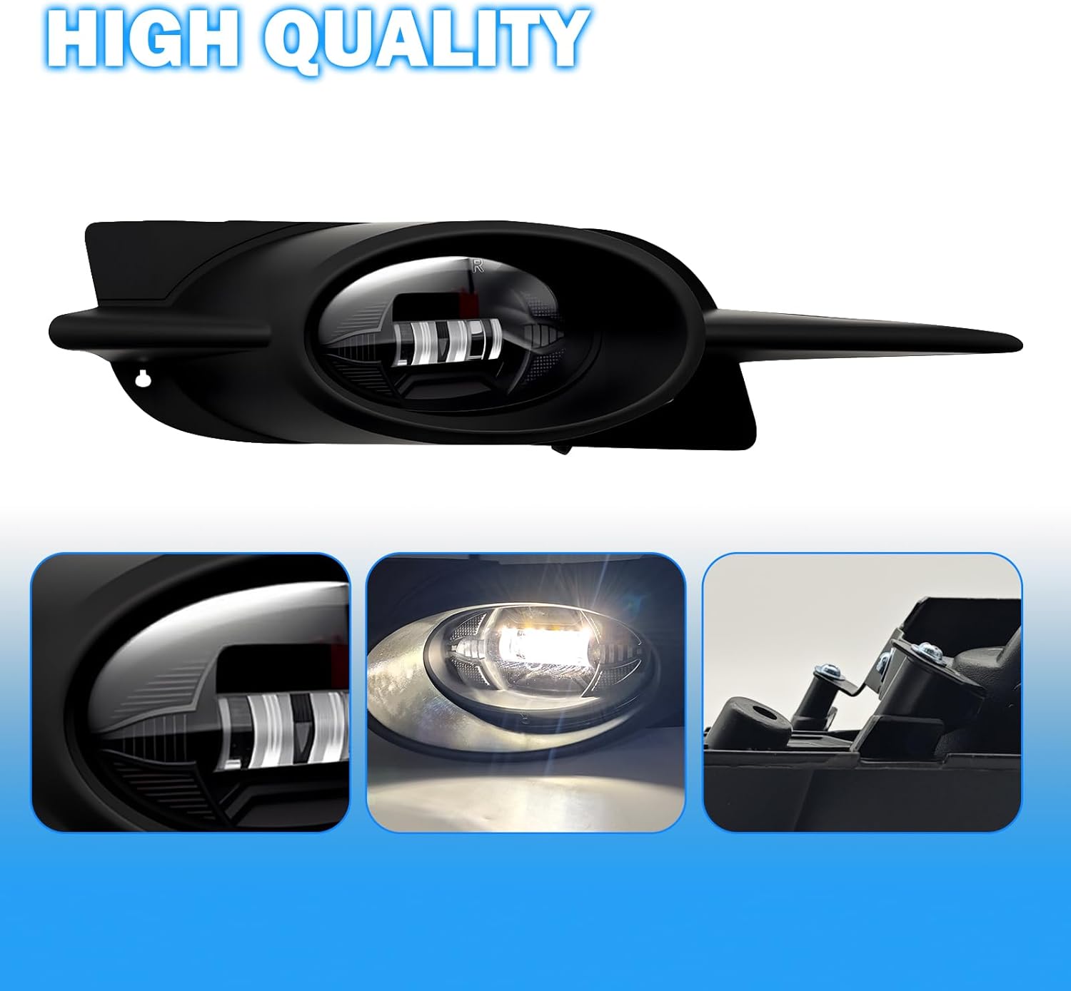 LED Fog Lights Replacement for 2009 2010 2011 Honda Civic 2dr Front Bumper Fog Lamps with Switch and Wiring Kit Clear Lens 1 pair of Fog Lights