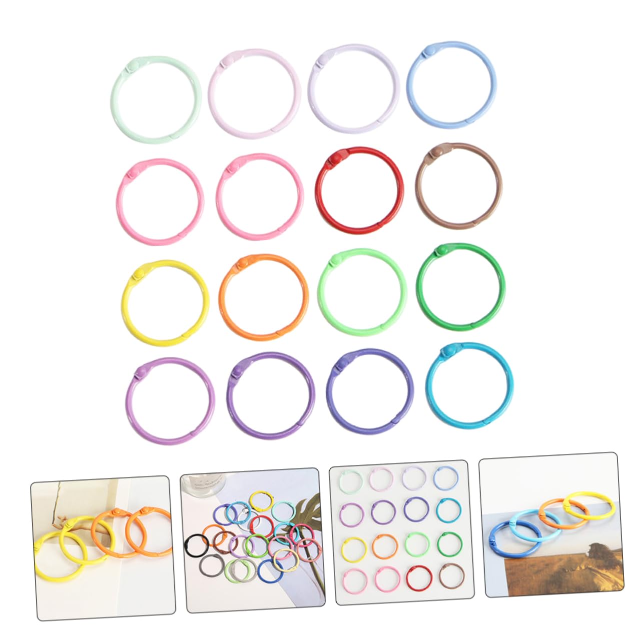 HOMSFOU 4 Set Tortale Ad Anello Di Raccoglitore Chiave Inossidabile Portachiavi Ad Anelli Divisi Keychain Staccabile Portachiavi Compatto Mini Raccoglitori Ad Anelli Metallo 60 Pezzi * 4