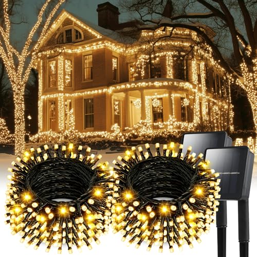 Solar String Lights for Outside, 2 Pack 240 Led Solar
