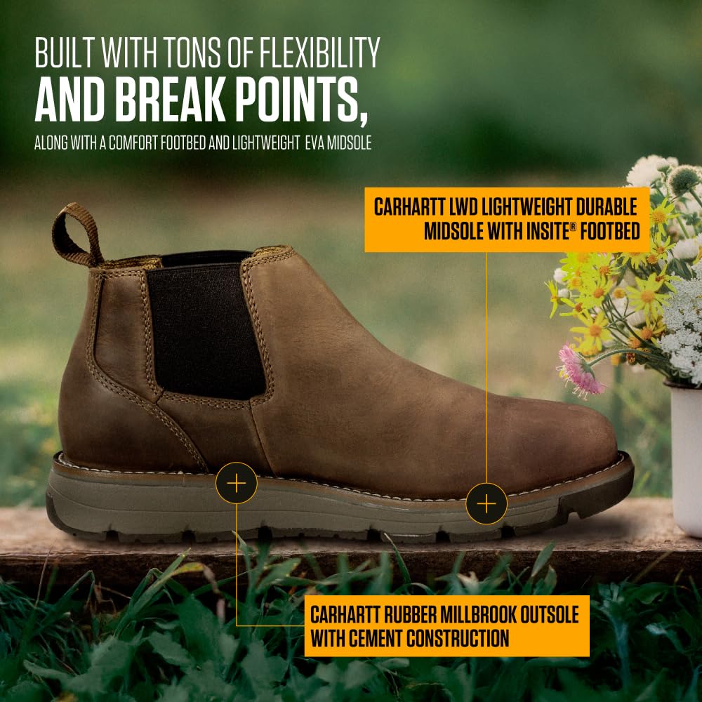 Carhartt Millbrook WR 4" Romeo Steel Toe Wedge Work Boot, Botas de Trabajo Hombre