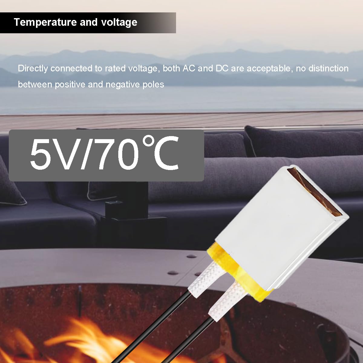 4 sztuki elementu grzejnego PTC, płyta grzejna, elektryczne ogrzewanie, rdzeń o stałej temperaturze, płyta grzejna AC/DC 5V/70℃/1,2-2W, aluminiowa obudowa z modułem oszustwa do