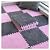 DSJBGSS Playmat 10 Pcs Plush Foam Floor Mat with Border, Fluffy Carpet Squares, Shaggy Interlocking Carpet Tiles, Area Rug Puzzle Play Mat for Parlor Bedroom(Gray+Pink)