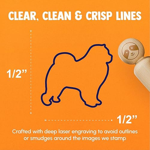 Miniatura 10 de Chow Chow Dog Outline - Sello de goma para sellar planificadores de manualidades, tamaño pequeño de 34 pulgadas
