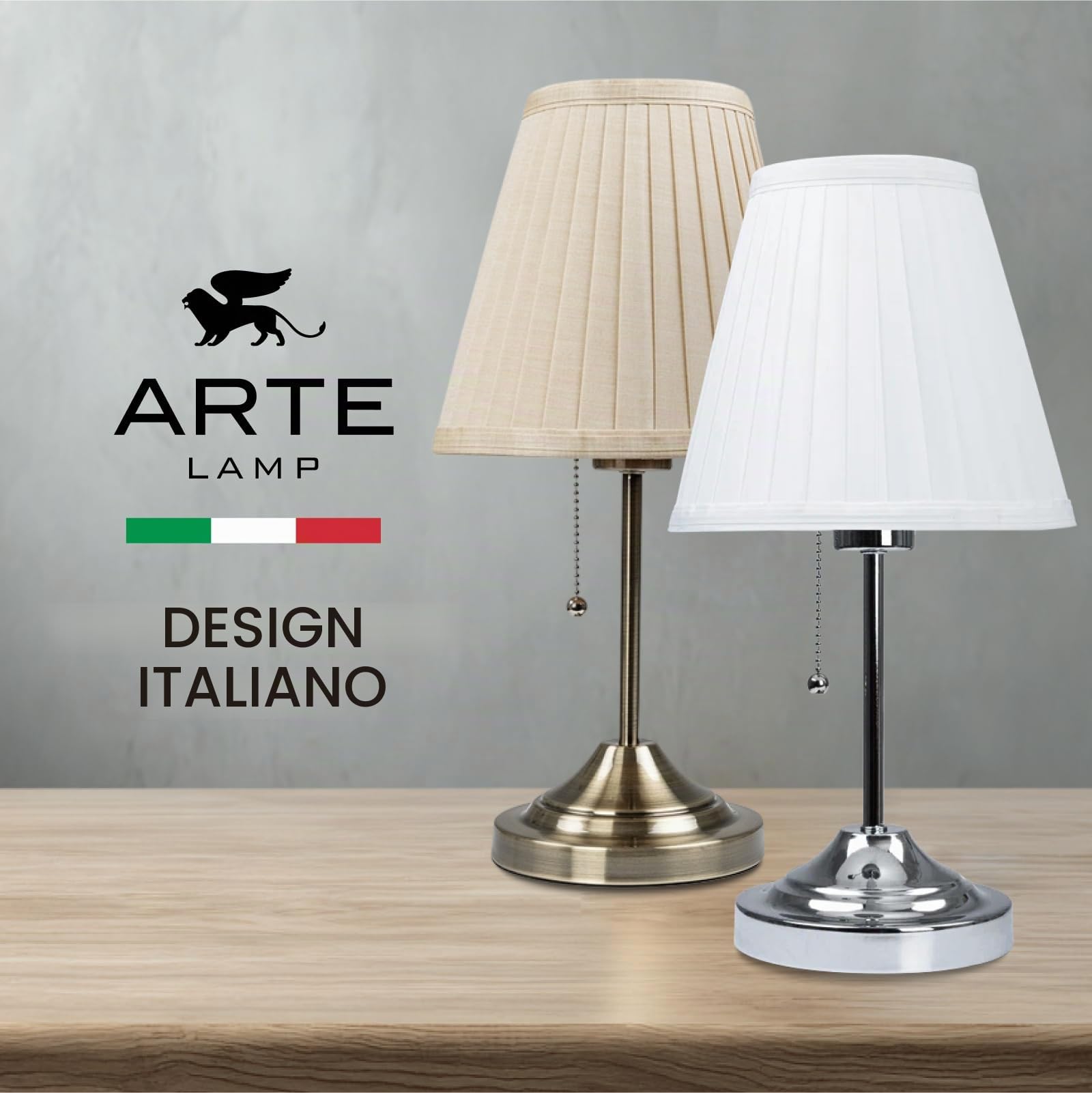 Arte Lamp Marriot Lampada da Tavolo in Tessuto Bianco con Cavo Lampada da Comodino per Soggiorno Camera da Letto Lettura Studio con Design Accogliente per Studio e Lettura