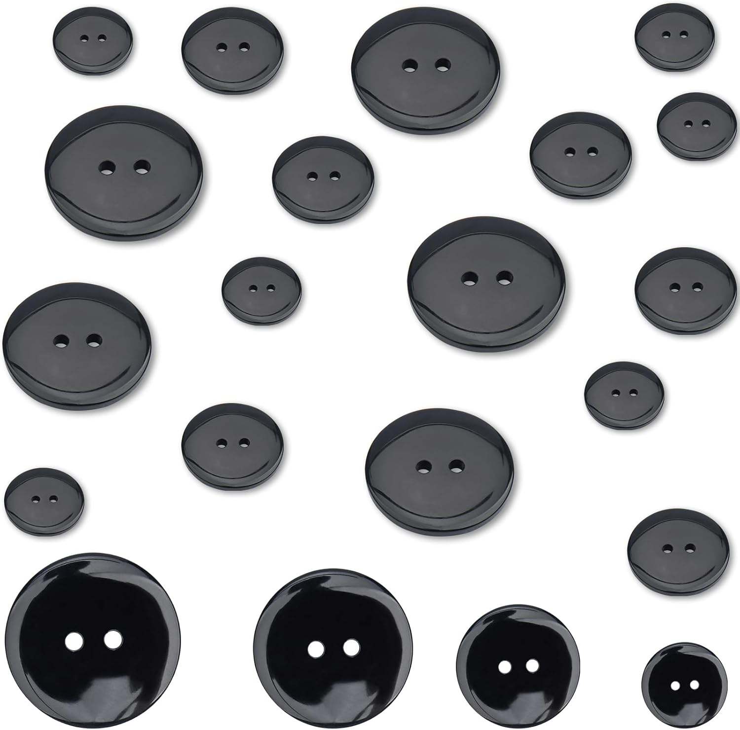 Buttons - Buttons for Cardigans, 4 Sizes of 40 Pcs Versatile Buttons for Crafting, Knitting, DIY Projects and Holiday Decoration (Grey)