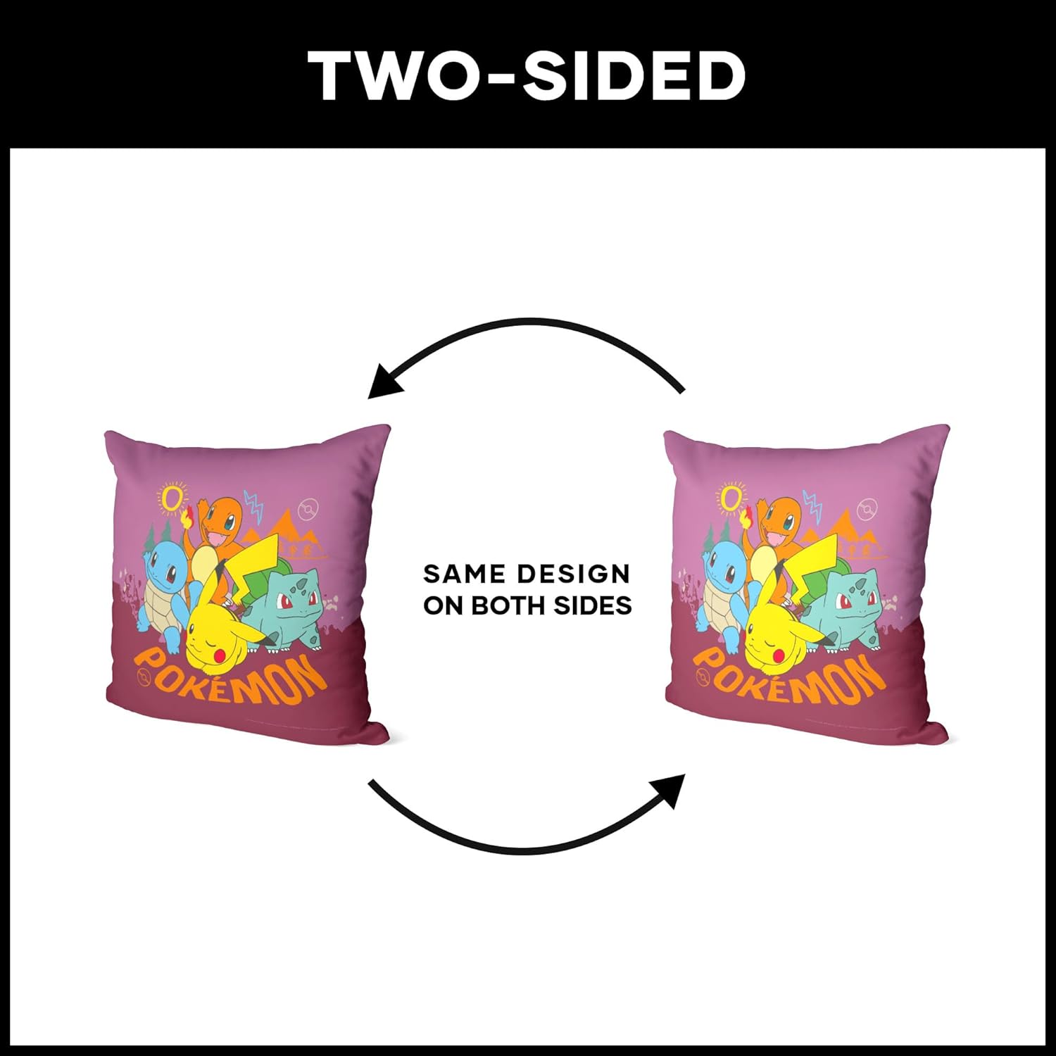 NORTHWEST Pokemon Pillow, 18" x 18", Go Outside