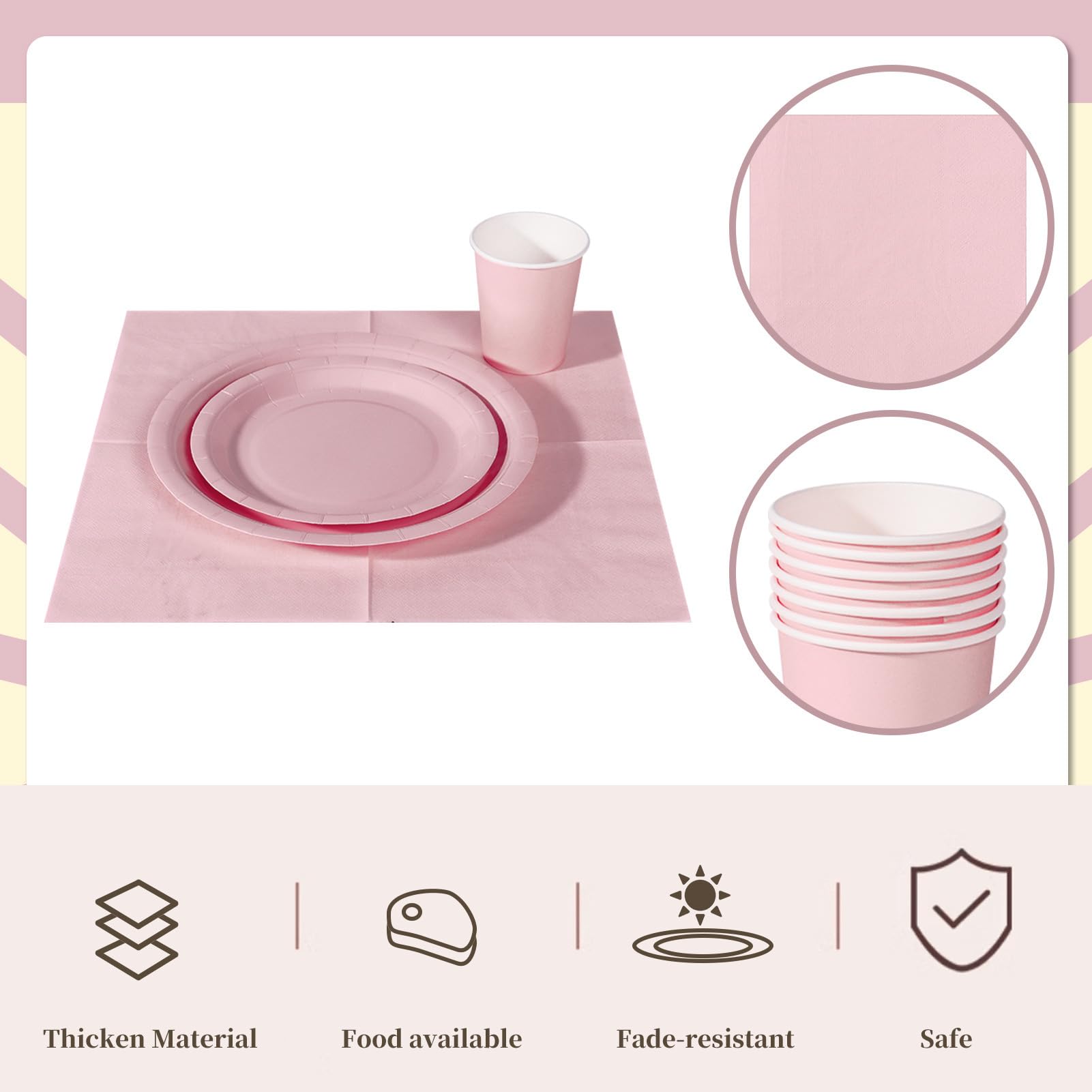 Nkaiso Dambini Partyservies, 96 stuks, intense rode decoratie voor meisjes, verjaardag, dambini, feestartikelset, inclusief wegwerpborden en papieren gooien, feestbekers, servetten voor 24 gasten