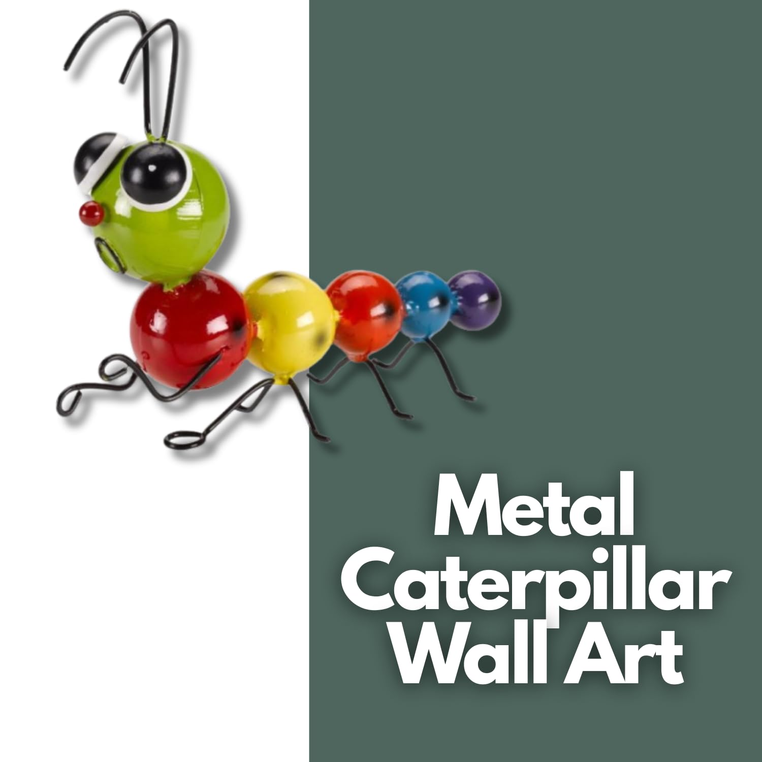 Garden Mile Crazee Caterpillar Garden Wall Art Outdoor Weatherproof Metal Wall Art Ornaments Large Animal Ornaments For Outdoors Hand painted Garden Ornaments Outdoor Wall Decor - Image 3