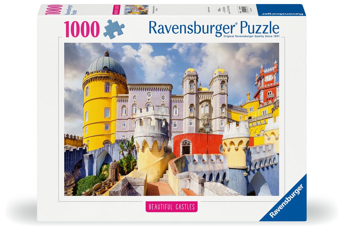 Ravensburger - Puzzle 1000 Pezzi Beautiful Castles Palácio Nacional Da Pena | Puzzle 1000 Pezzi Paesaggi Con Una Misura Di 70x50 Cm | Regalo Per Adulti e Bambini Da 14 Anni e Più