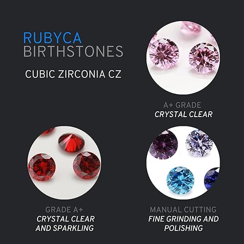 Miniatura 3 de RUBYCA Dijes flotantes de cristal de piedra natal de colores mezclados para medallón de memoria viva de 0.197 in 12