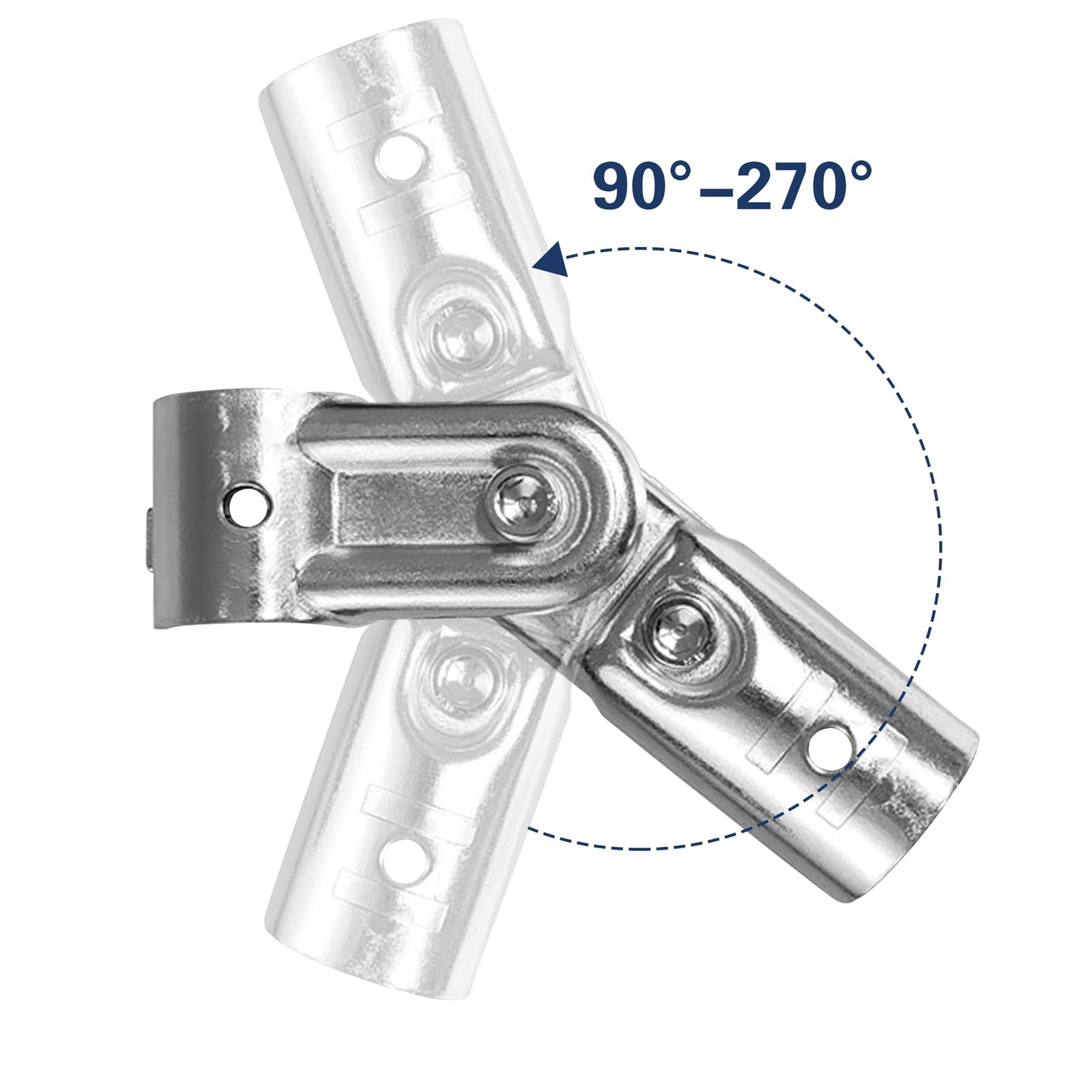 10 piezas Abrazaderas de tubo ajustables de 2 vías Conector estructural Apto para tubos de acero inoxidable con diámetro exterior de 25 mm