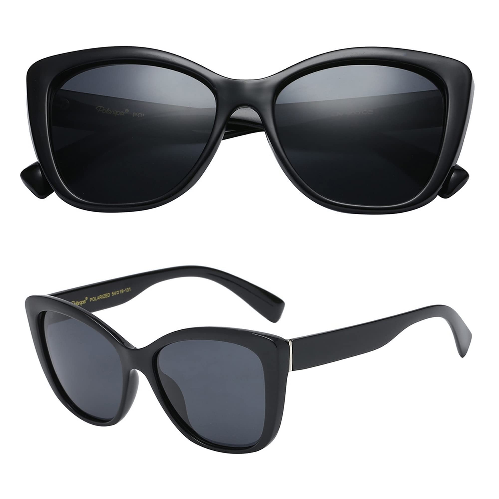 PolarSpex Polaryzacyjne okulary przeciwsłoneczne z kociego oka dla kobiet – ponadwymiarowe okulary przeciwsłoneczne UV400, modne okulary przeciwsłoneczne na plażę lub do jazdy samochodem
