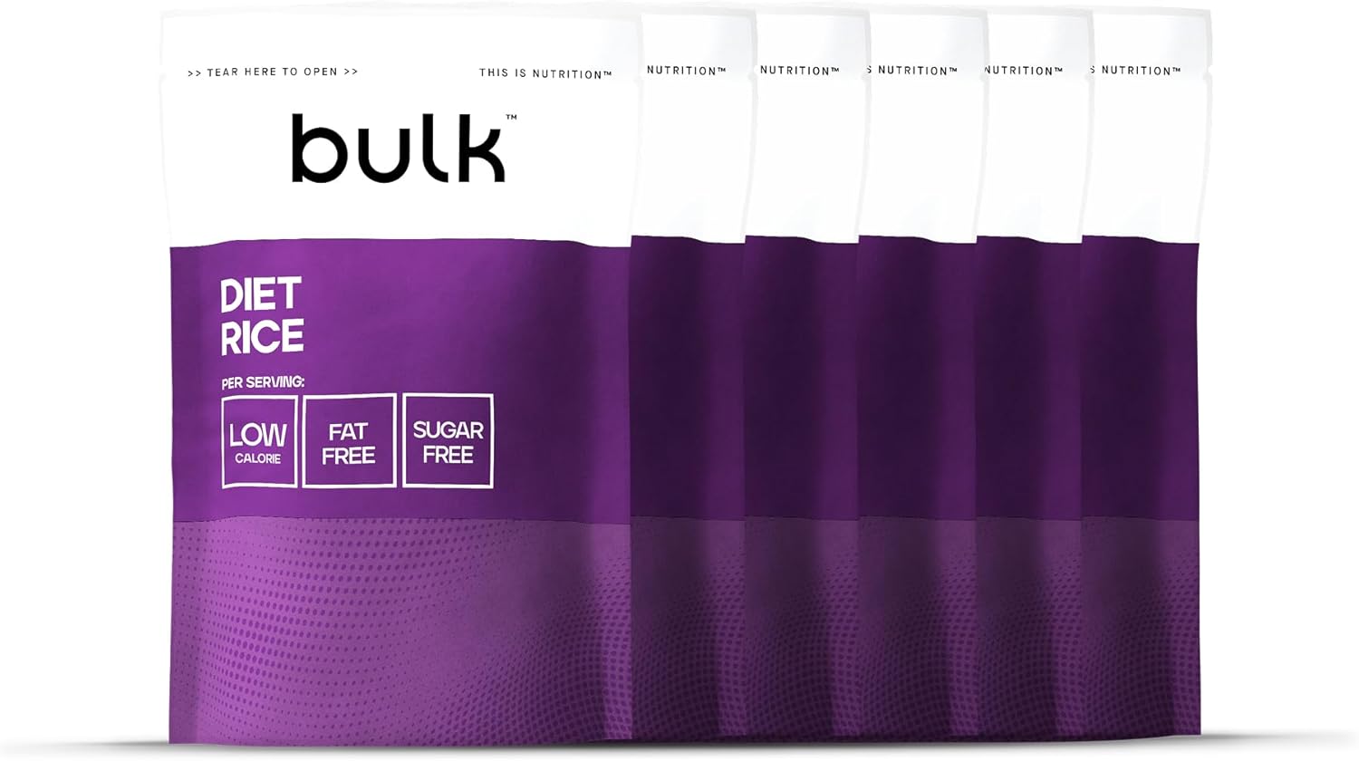 Bulk Riso Dietetico, Riso di Konjac, glucomannano, 200 g, Confezione da 6