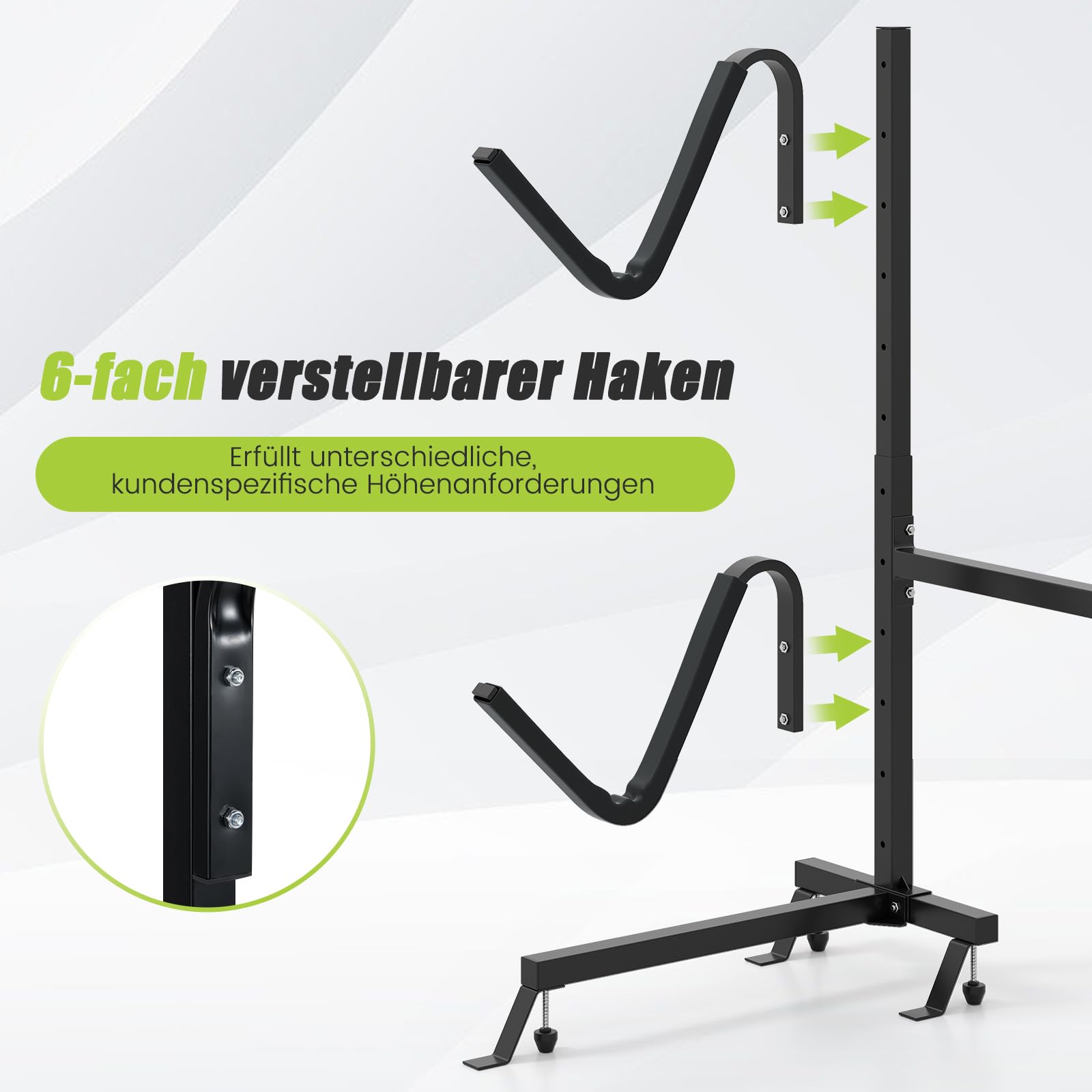 COSTWAY Kajak Halterung freistehend, Kajak Aufbewahrungsregal, Kajakständer für Kajaks, SUP und Kanus, 80 kg Tragkraft (Schwarz)
