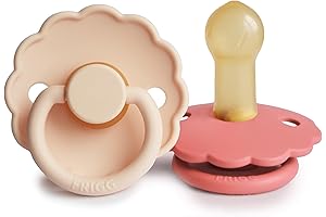 Frigg Daisy Natural Rubber Baby Pacifier: Safe and Durable for 6-18 Months