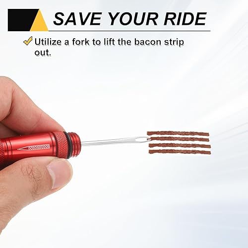 Miniatura 5 de HARFINGTON Kit de reparación de neumáticos de bicicleta sin cámara, herramienta de parche para reparación de pinchazos planos con herramienta de