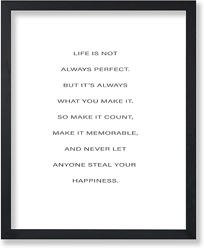 Poster Master Póster Life Is Not Always Perfect Impresión motivacional Arte de citas positivas Arte minimalista Regalo para hombres y mujeres