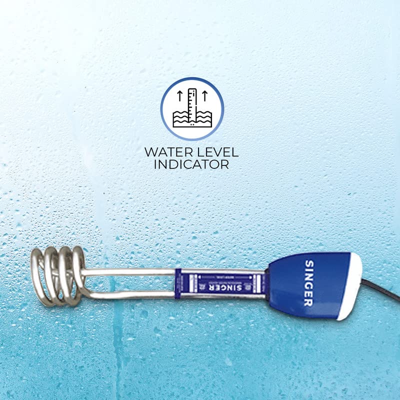 Buy Singer IR10 Electric Immersion Water Heater 1500 Watts with Shock Proof  Body and Copper Heating Element (Blue) Online at Low Prices in India -  Amazon.in