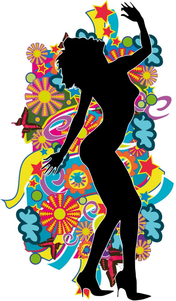 1art1 Piękne kobiety Pop Art Girl I tatuaż ścienny | dekoracyjna naklejka ścienna do salonu, pokoju dziecięcego, kuchni, łazienki, korytarza | naklejka na ścianę na drzwi, meble/szafę, 184 x 117 cm