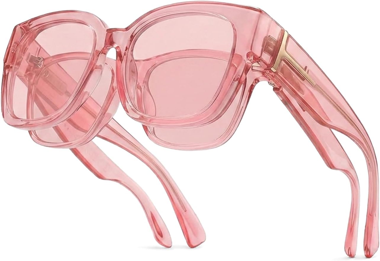 Women’s Fitover Cat Eye Sunglasses - Stylish & Polarized Fit Over Sunglasses - Clip Over Eyewear for UV Protection - Lightweight, Ultra-Comfortable - Glamour, Bloom
