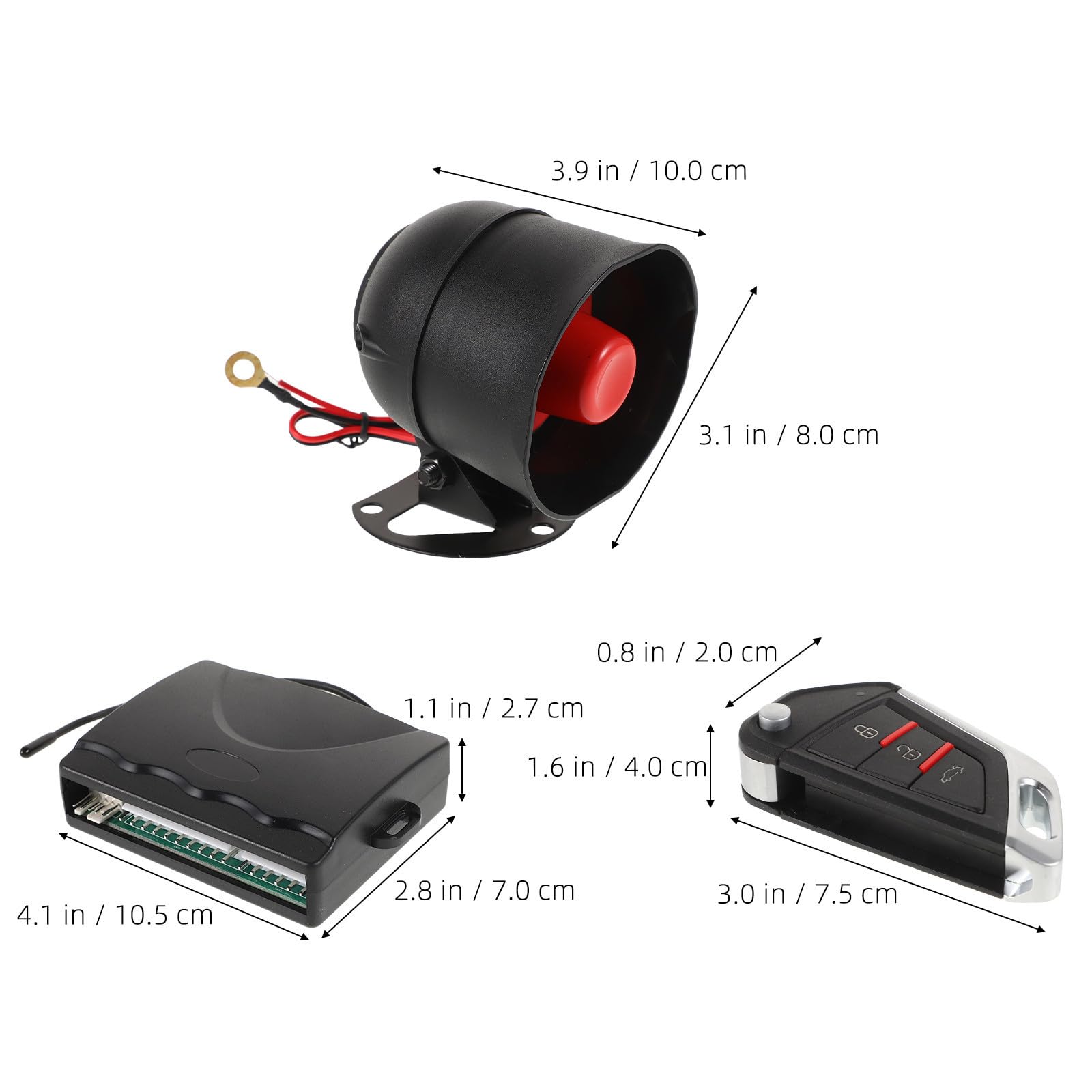 Zerodeko Kit de Démarrage à Distance Automobile Alarme de Voiture et Serrure de Porte sans Clé, Design Convivial en Plastique et Métal Sécurité Renforcée du Véhicule
