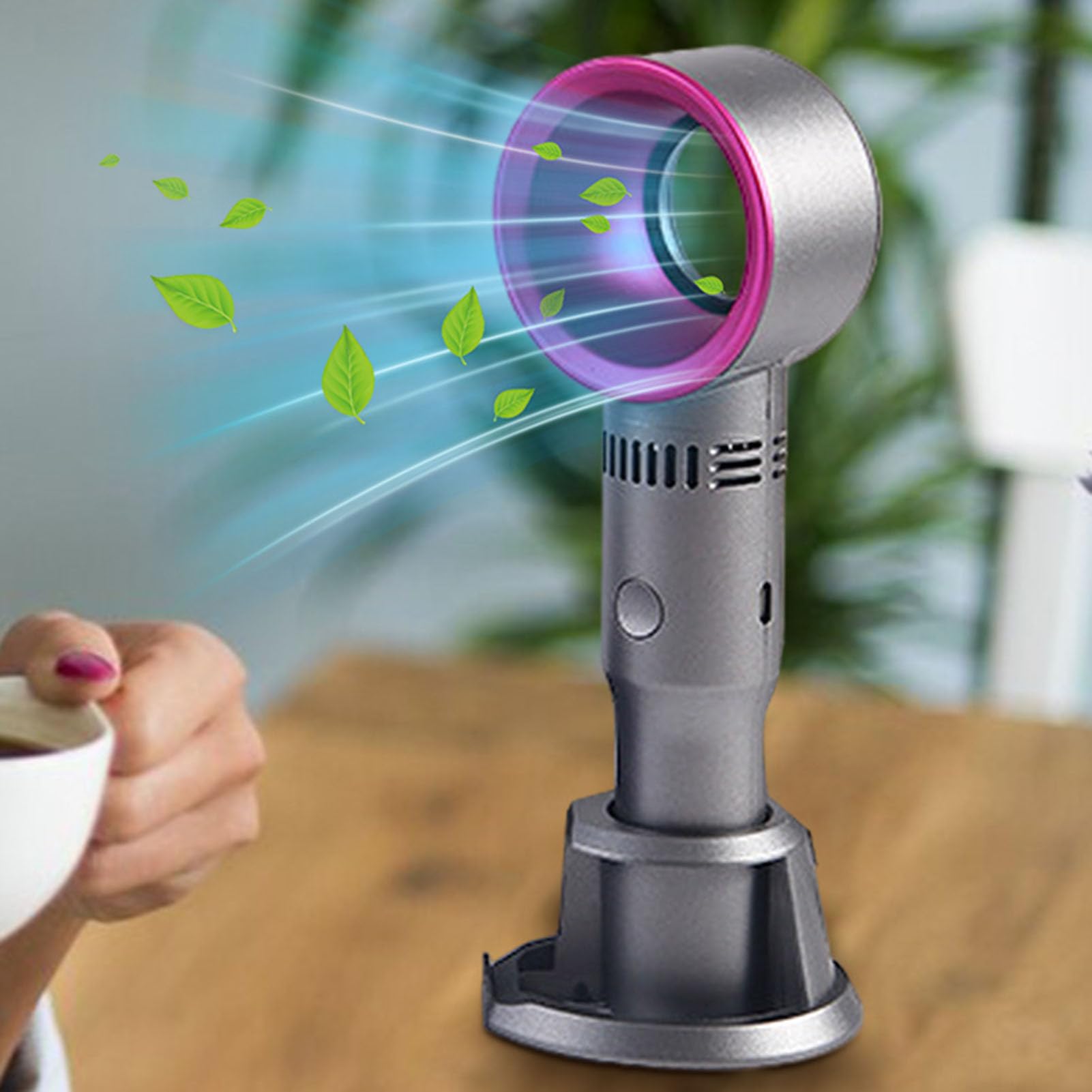Ventilador de Bolsillo Portátil,Soplete sin aspas | Ventilador de Mano para Refrescar al Aire Libre - Para Mujeres Interior Exterior Viaje Maquillaje Senderismo Camping Playa Carreras