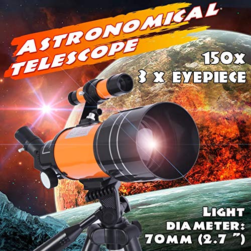 Telescopio Astronómico Refractor 150X con Trípode Ajustable miniatura 2