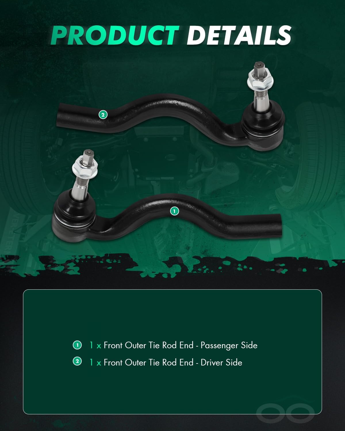 SCITOO 2pcs Front Suspension Kit Outer Tie Rod End fit for Dodge for Durango 2016-2022 for Jeep Grand for Cherokee 2016-2021