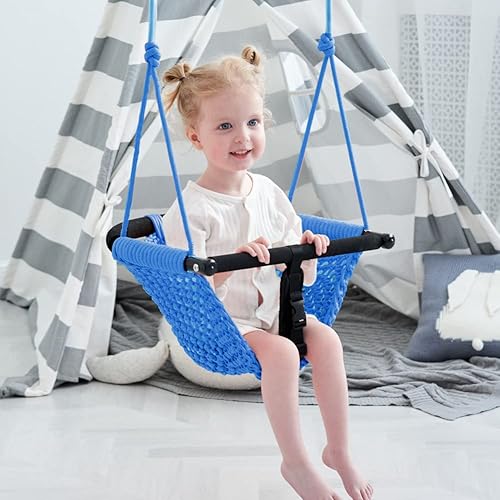 Miniatura 2 de ROPECUBE - Juego de columpio para niños pequeños y columpio 2 en 1 para bebé - Asiento de columpio de cuerda ajustable para niños, para interior y
