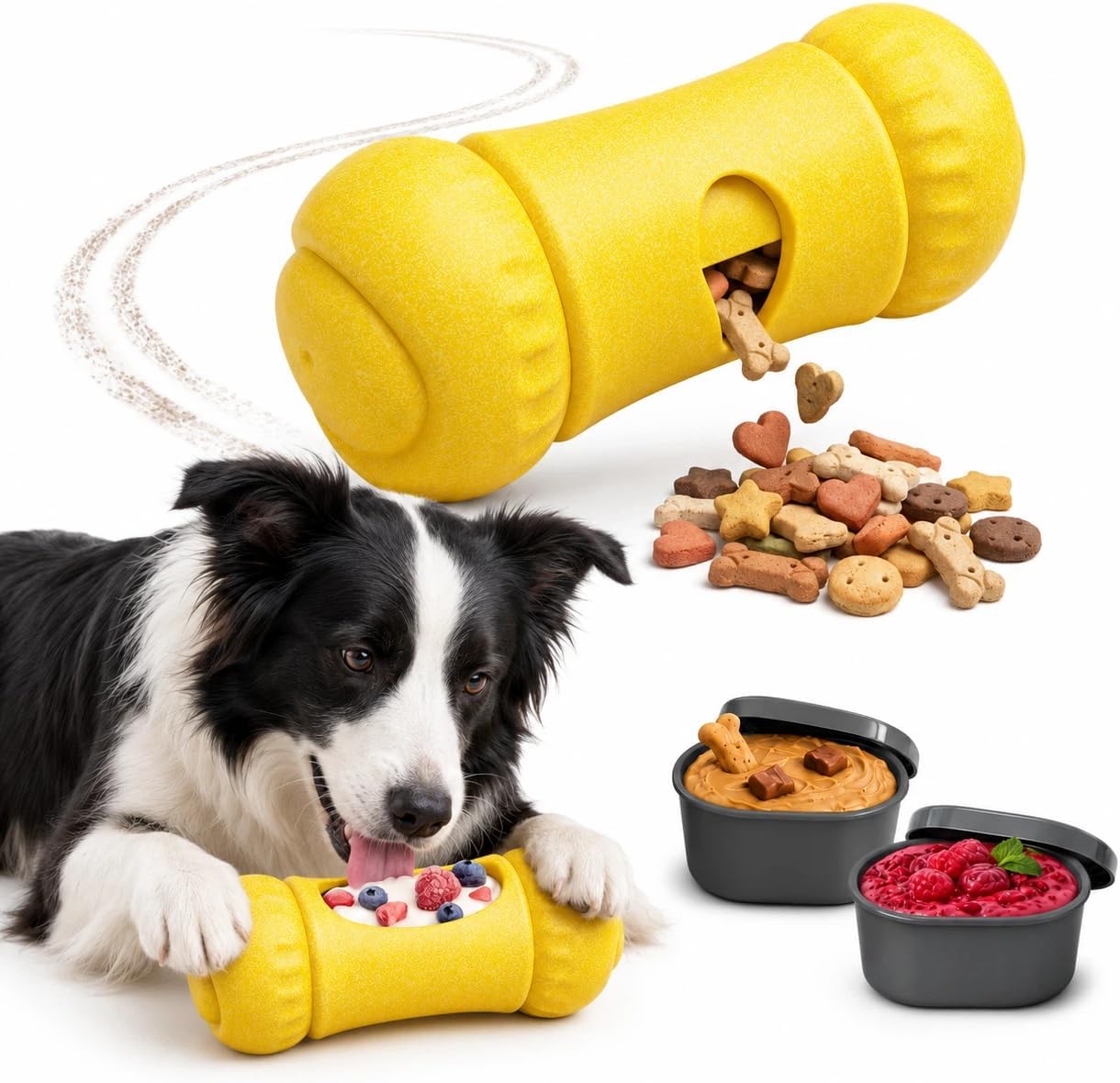 Interactive Frozen Dog Treat Dispensing Enrichment Puzzle Chew Toy