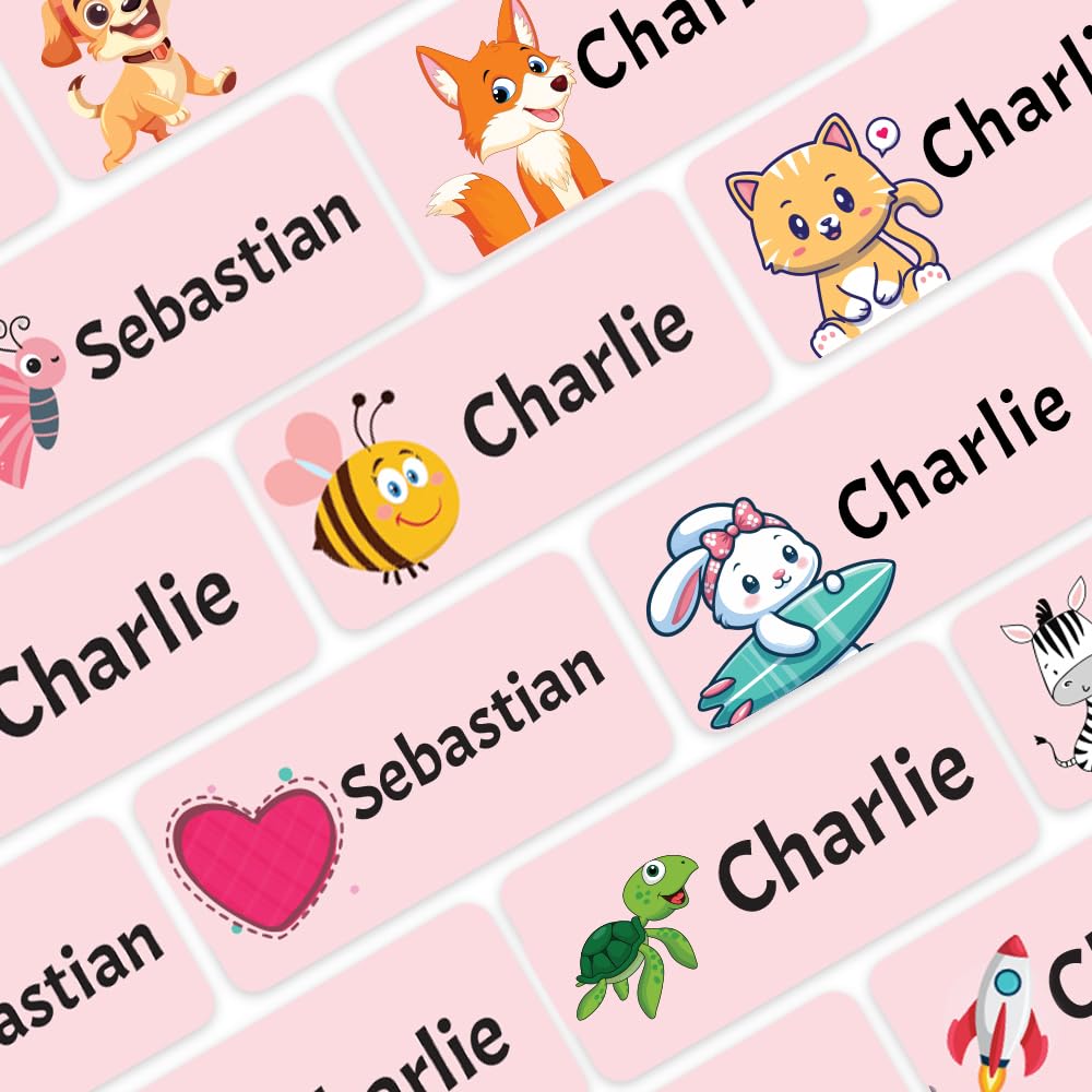 Papa Prints Pack of 100 Iron on Clothes Labels for Care Homes Iron on School Labels for Clothes Stick on (30 x 13 mm) Personalised Name Tags for Clothes Kids
