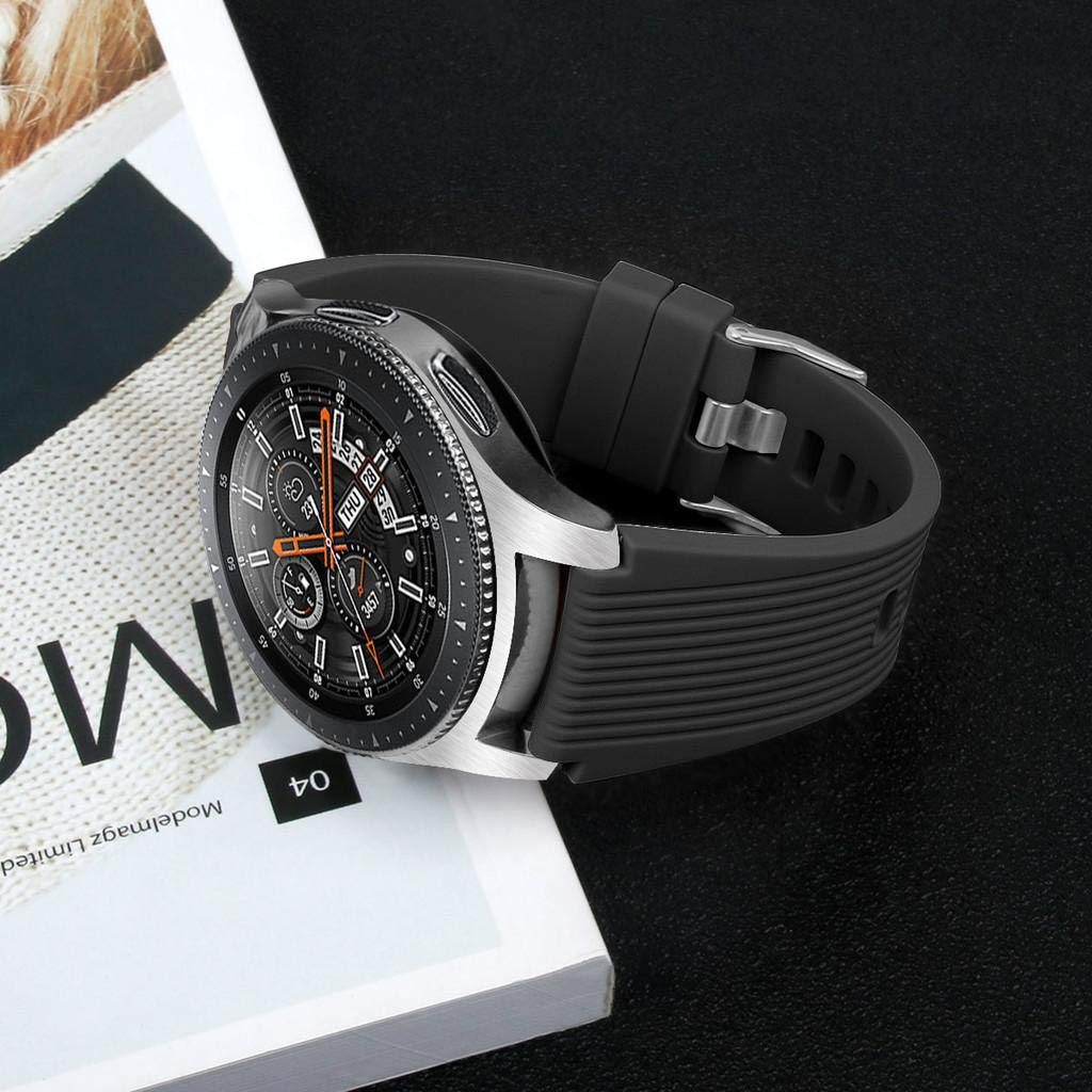 Samsung Galaxy Watch 46 mm Cinturino in Silicone Morbido 22 mm Compatibile con Galaxy Watch 3 45 mm, Gear S3 Frontier/Classic, Huawei GT 2 46 mm