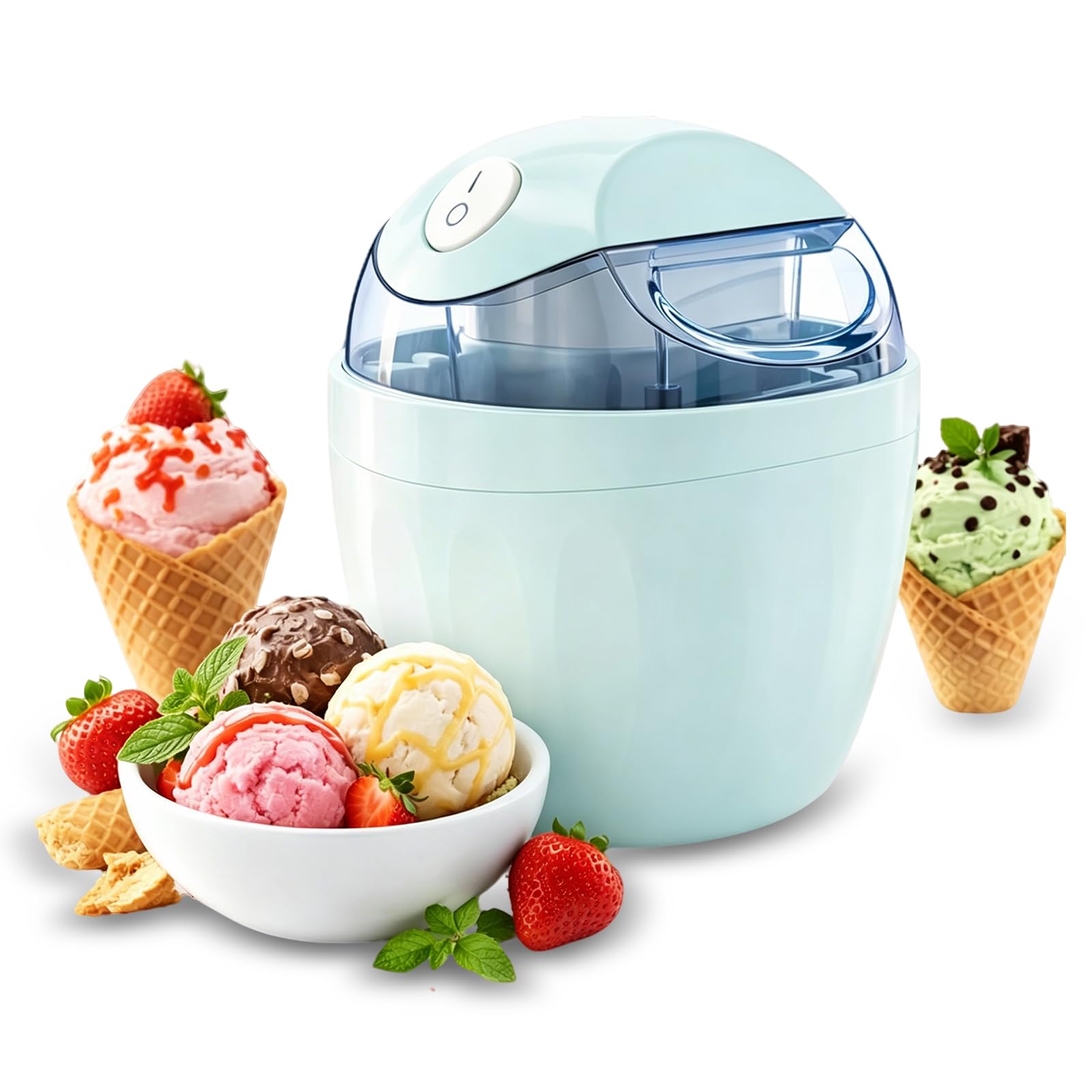 Mini Heladera Doméstica Nueva De 2026 Con Tapa De Fácil Cierre, Mini Heladera De 1 Cuarto De Galón, Para Yogur Helado Rápido En 15 Minutos, Sorbete Y Gelato, Electrodoméstico Para Postres
