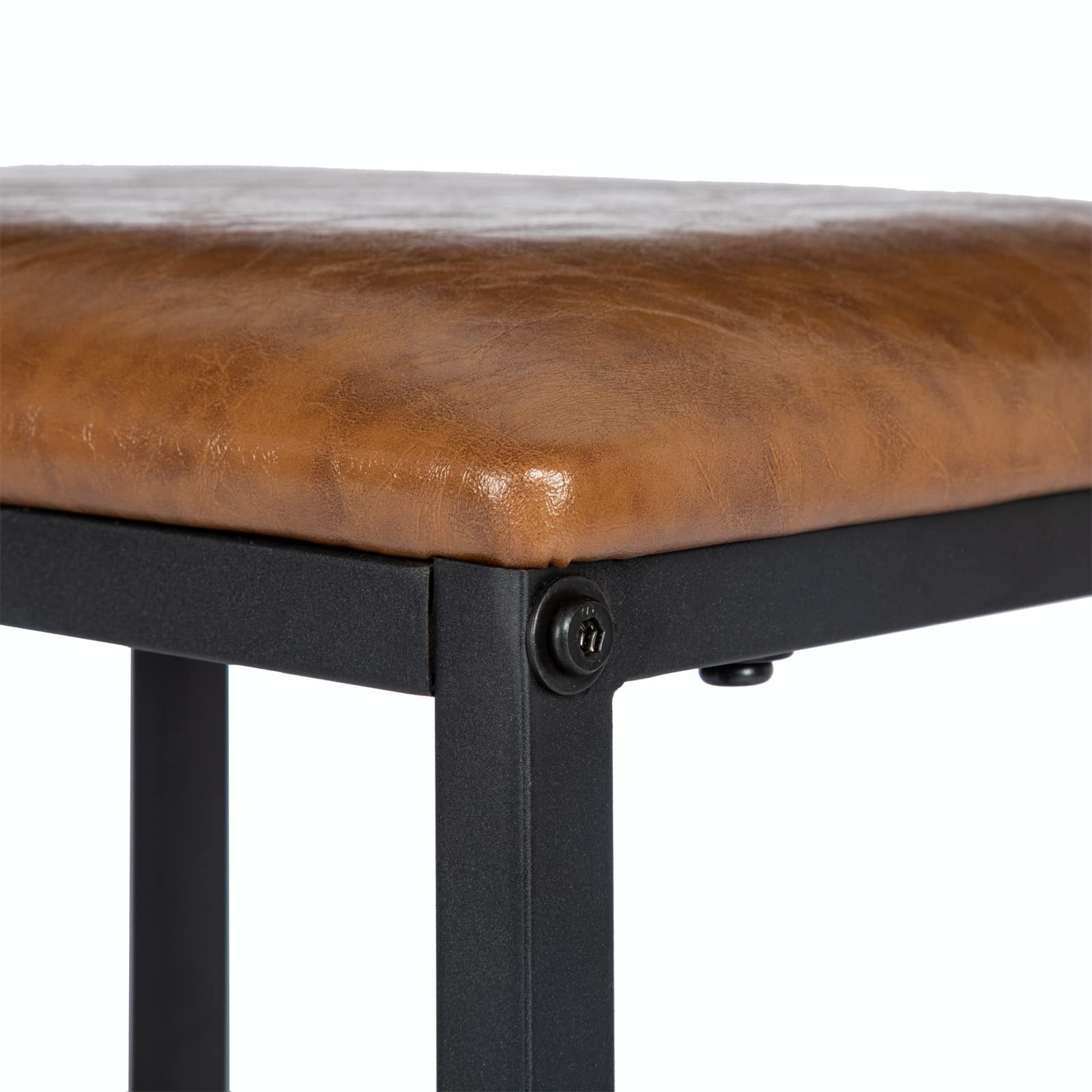 buybyroom Ensemble de 5 Tables de Salle à Manger, Table de Salle à Manger en marbre avec 4 tabourets de Bar 120x60x90.5cm Table de Bar avec Tabouret de Bar 29x39x64.5cm Table de Cuisine chaises, Noir