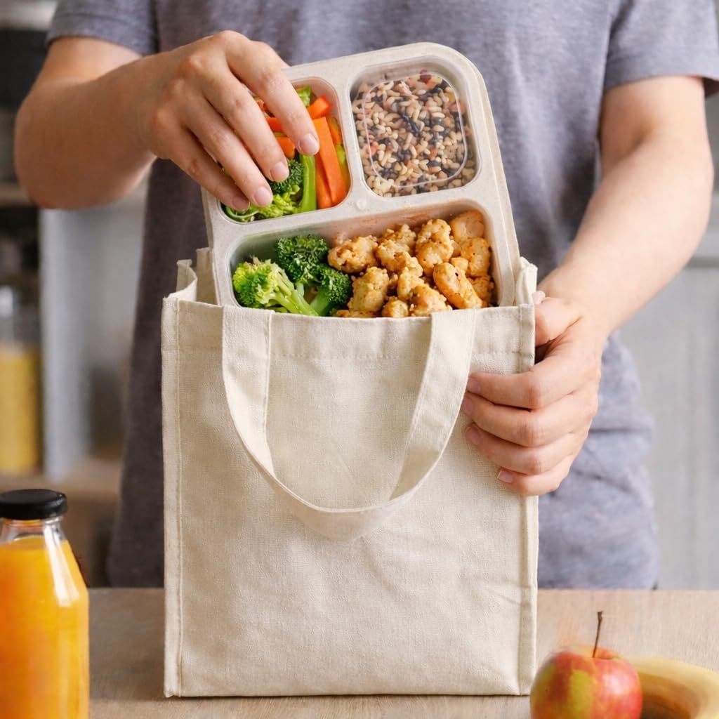 Reusable Meal Prep Containers 3 Pack with 3 Compartments – BPA Free Bento Lunch Box, Stackable Snack Containers with Lids, Microwave & Dishwasher Safe Food Storage for Work & Travel image 4