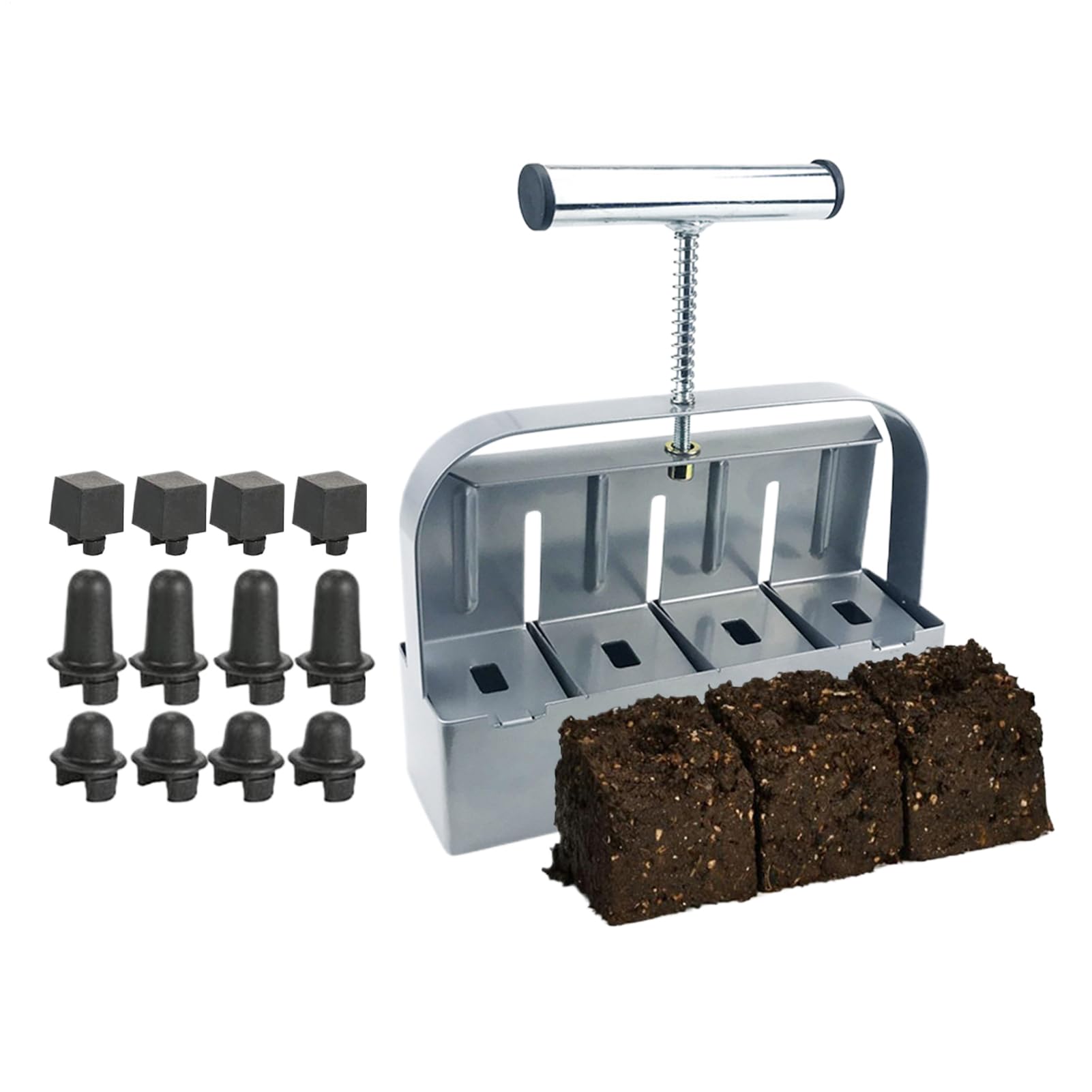 Herramienta para Terrones de Suelo Herramientas de Jardinería de Acero con | Formador Tierra Mano para Plantar Para Siembra Transplantación Propagación Invernadero y Exterior
