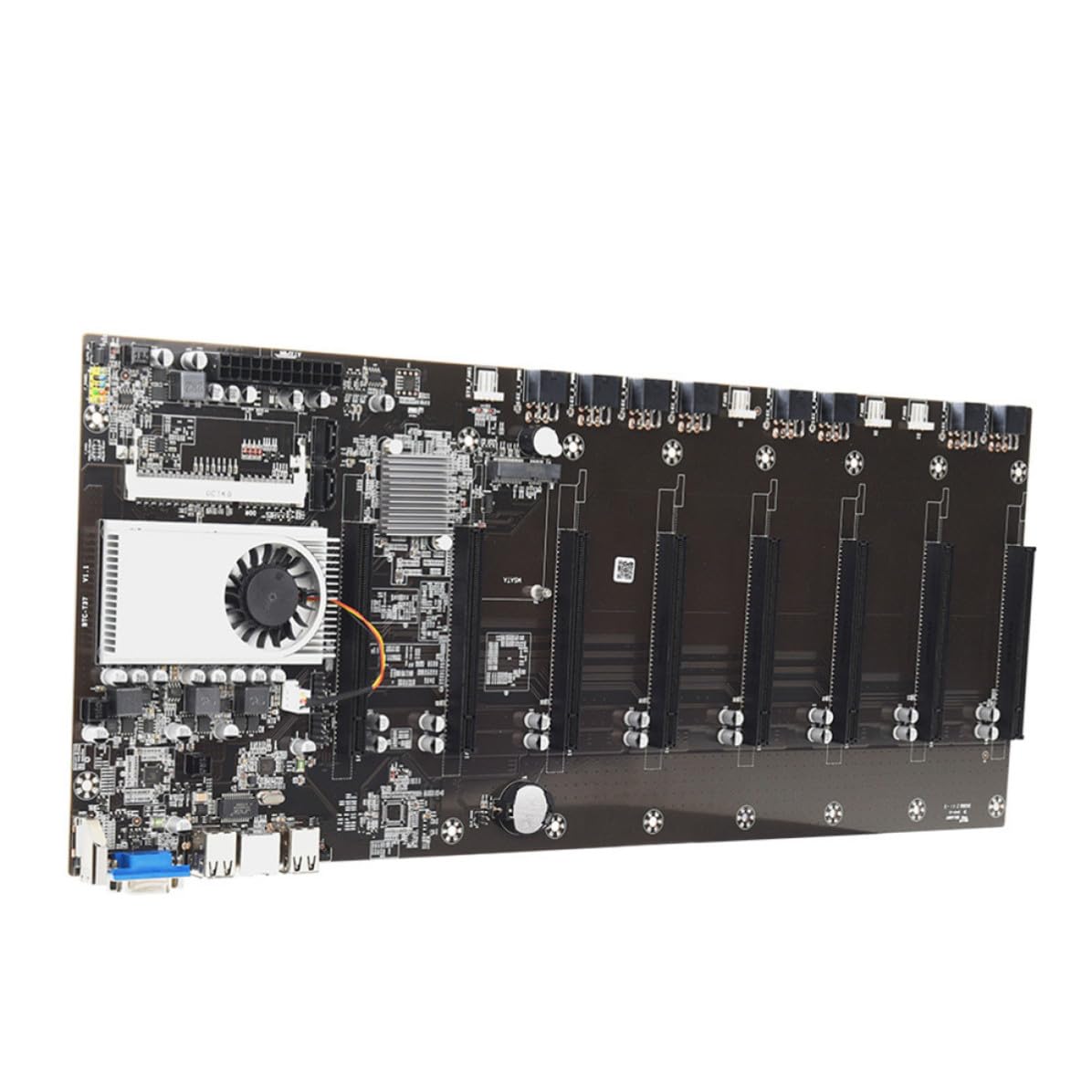 Scheda Madre per Mining Cpu, 8 Slot Gpu, Ddr3, Nero