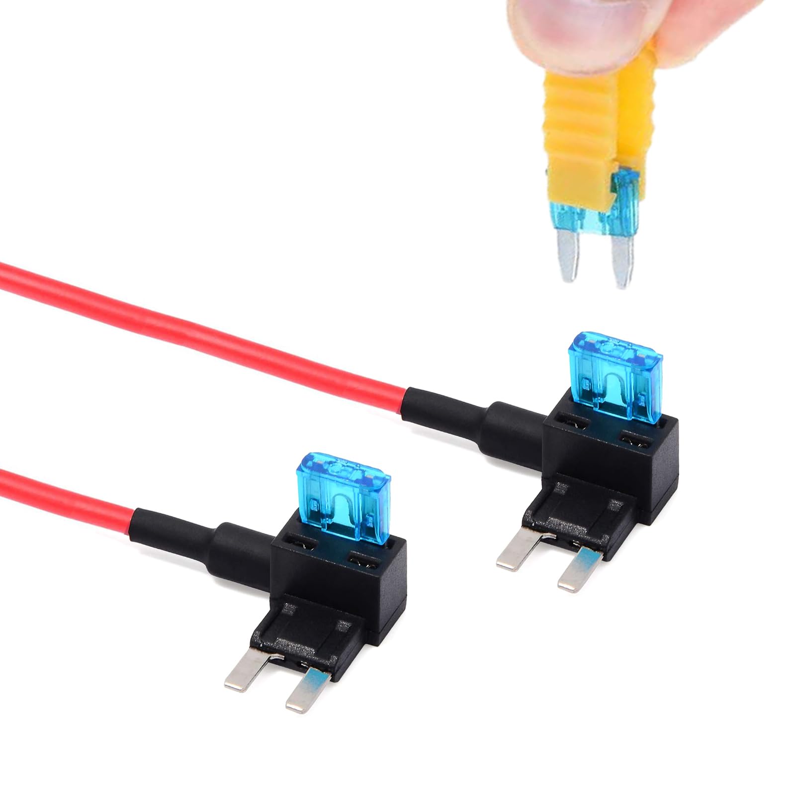 AUKENIEN Mini Fuse Tap Add A Circuit Fuses Adapter Piggyback Fuses Holder with Automotive ATM APM 2A 3A 5A 7.5A 10A 15A 20A 25A 30A 35A 40A Blade Fuse for Cars Trucks Boats - Image 4