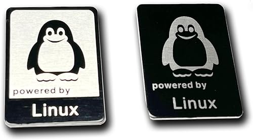 Linux System Fat Penguin - Juego de pegatinas de aluminio (dos emblemas)..