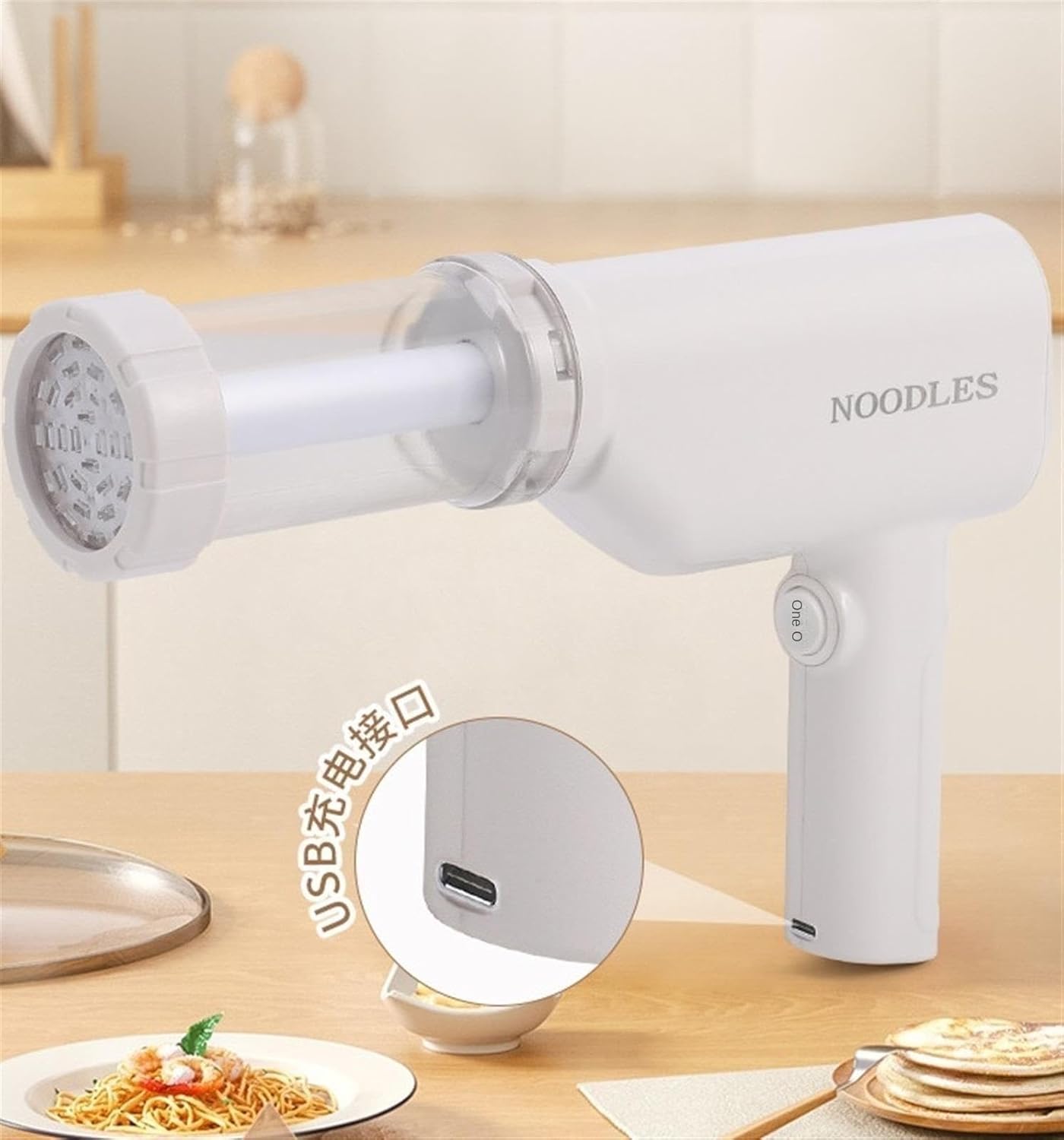Noodle Machine, Electric Noodle Maker Handheld Household Pasta Making Machine for Kitchen Home Homemade Spaghetti Ramen